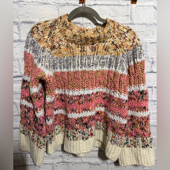 Anthropologie Sweaters - By Anthropologie Chunky Knit Sweater with Multicolor Accents, Size Small